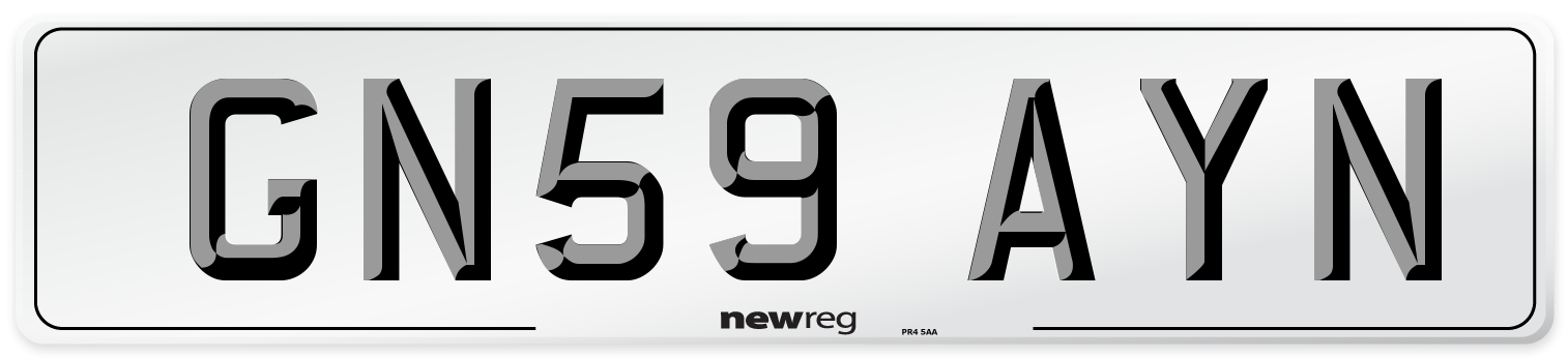 GN59 AYN Number Plate from New Reg